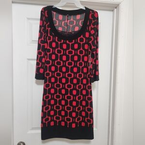 Womens 3/4 length Red and Black Tiana B. Dress size Medium